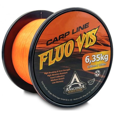 Anaconda Fluo vis Orange Line 1200m 0,36mm